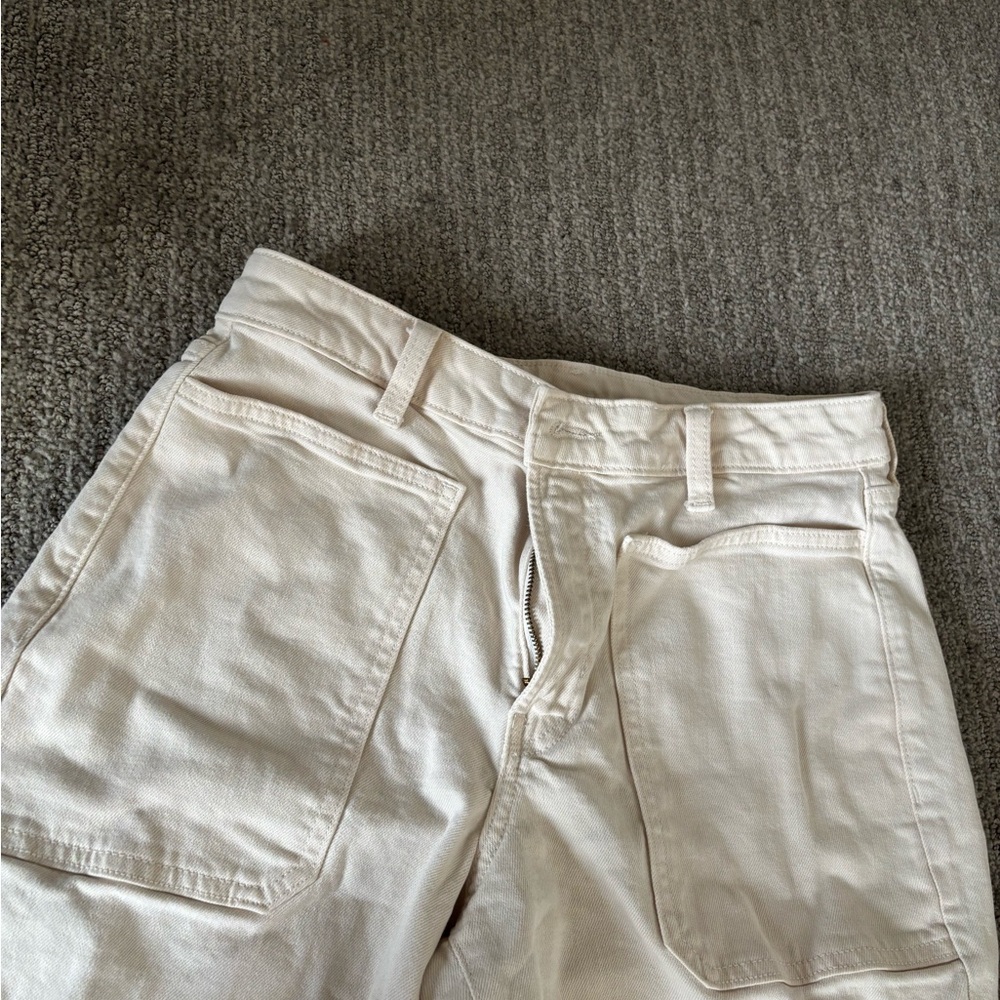 Old Navy Cream Wide-Leg Jeans High-Waisted OG Loose - Picture 6 of 9